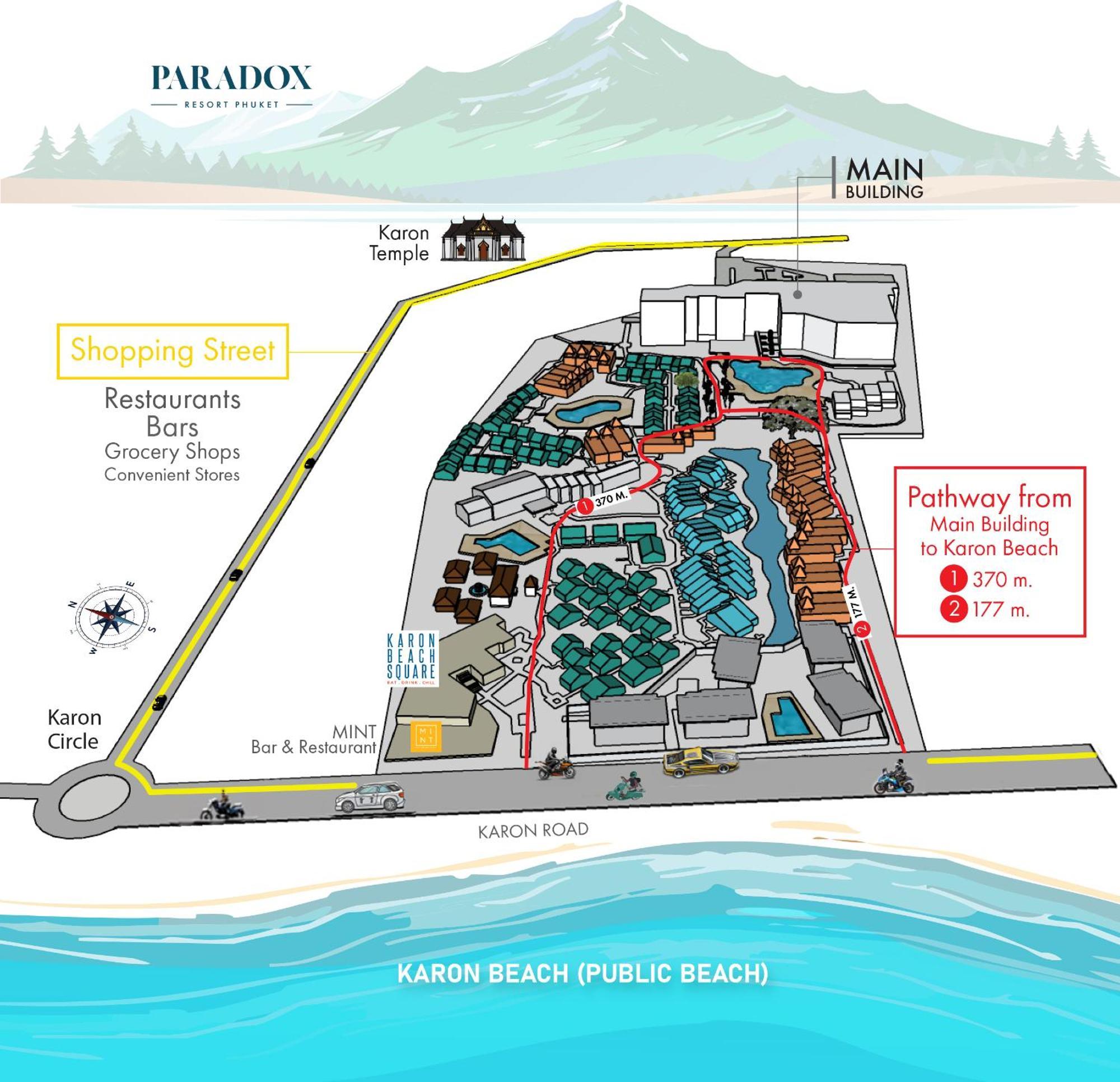 Paradox Resort Phuket Karon Esterno foto Map of the resort